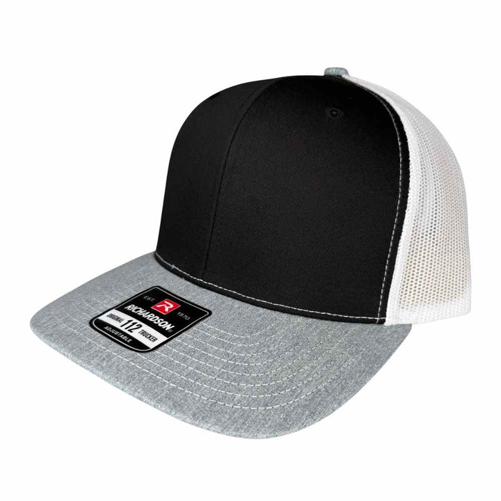 RICHARDSON 112 TRUCKER - Black/White/Heather Grey