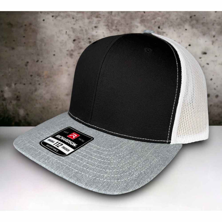 RICHARDSON 112 TRUCKER - Black/White/Heather Grey