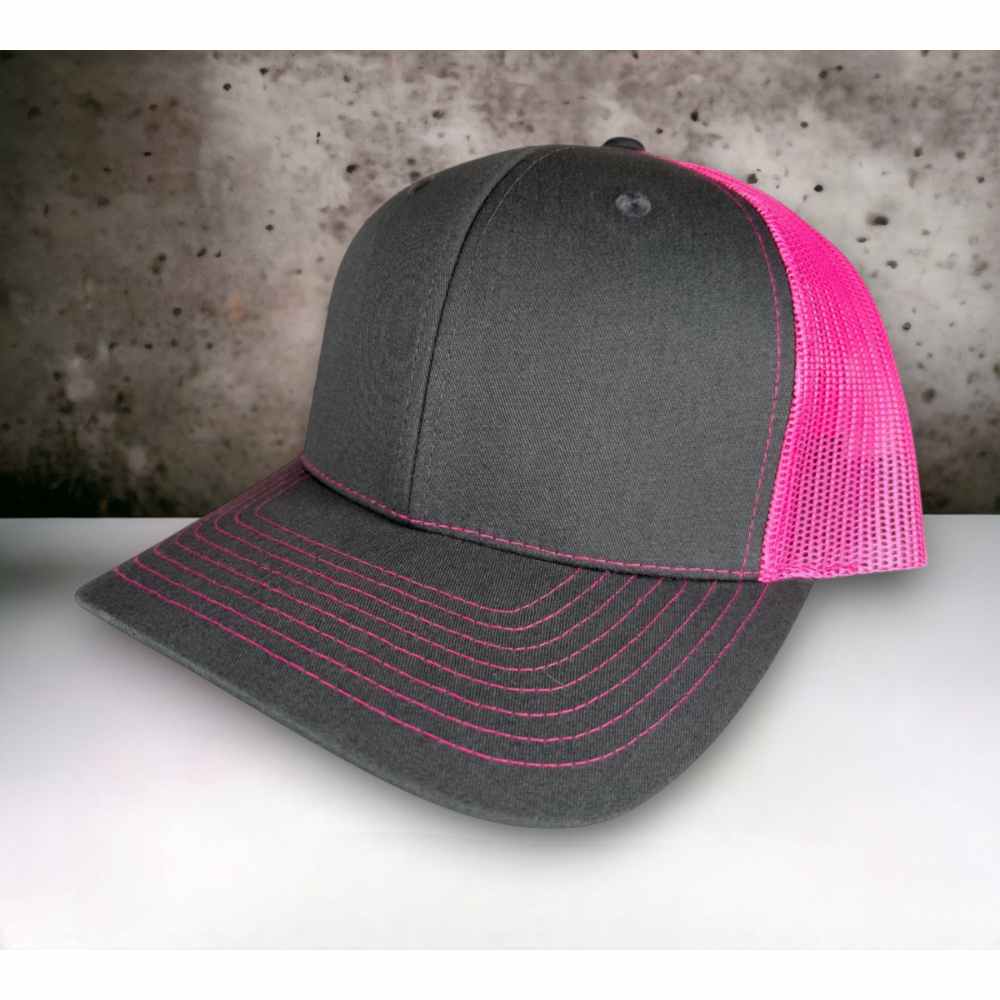 RICHARDSON 112 TRUCKER - Charcoal/Neon Pink