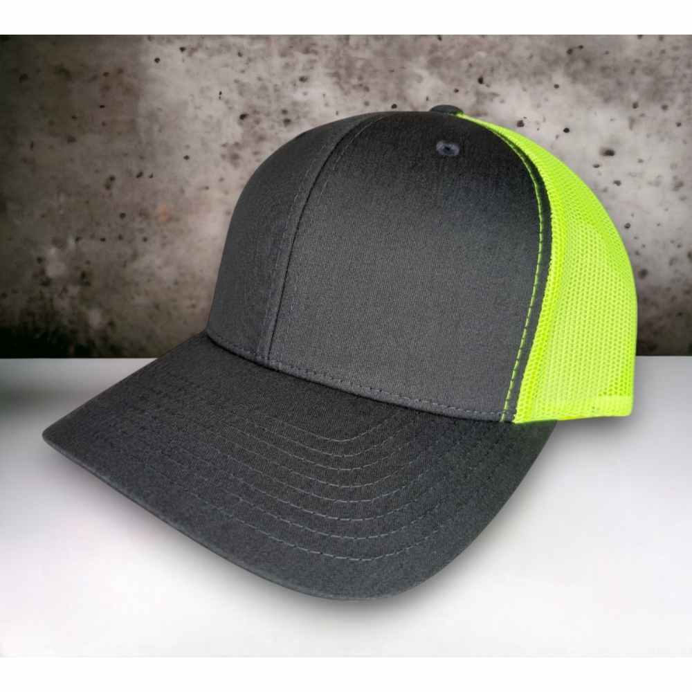 YUPOONG 6606 TRUCKER - Charcoal/Neon Green