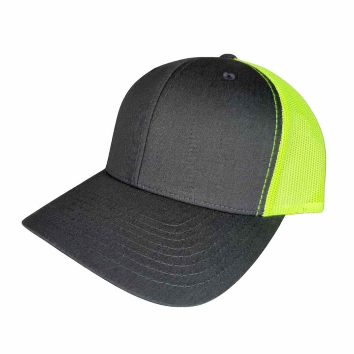 YUPOONG 6606 TRUCKER - Charcoal/Neon Green