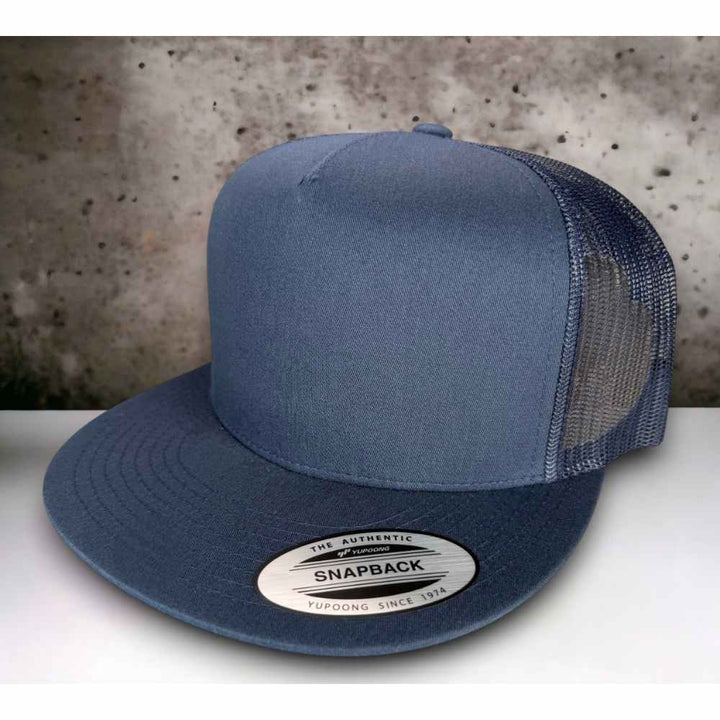 YUPOONG 6006 FLAT BILL - ALL NAVY