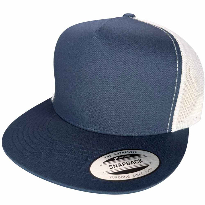 YUPOONG 6006 FLAT BILL - NAVY/WHITE