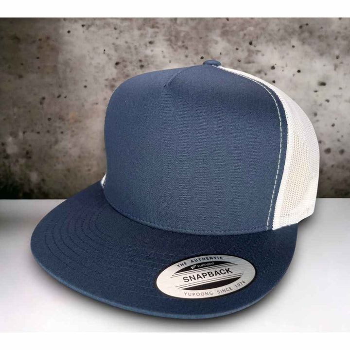 YUPOONG 6006 FLAT BILL - NAVY/WHITE
