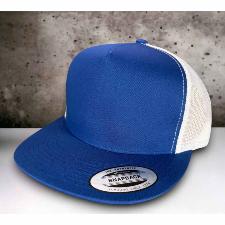 YUPOONG 6006 FLAT BILL - ROYAL/WHITE